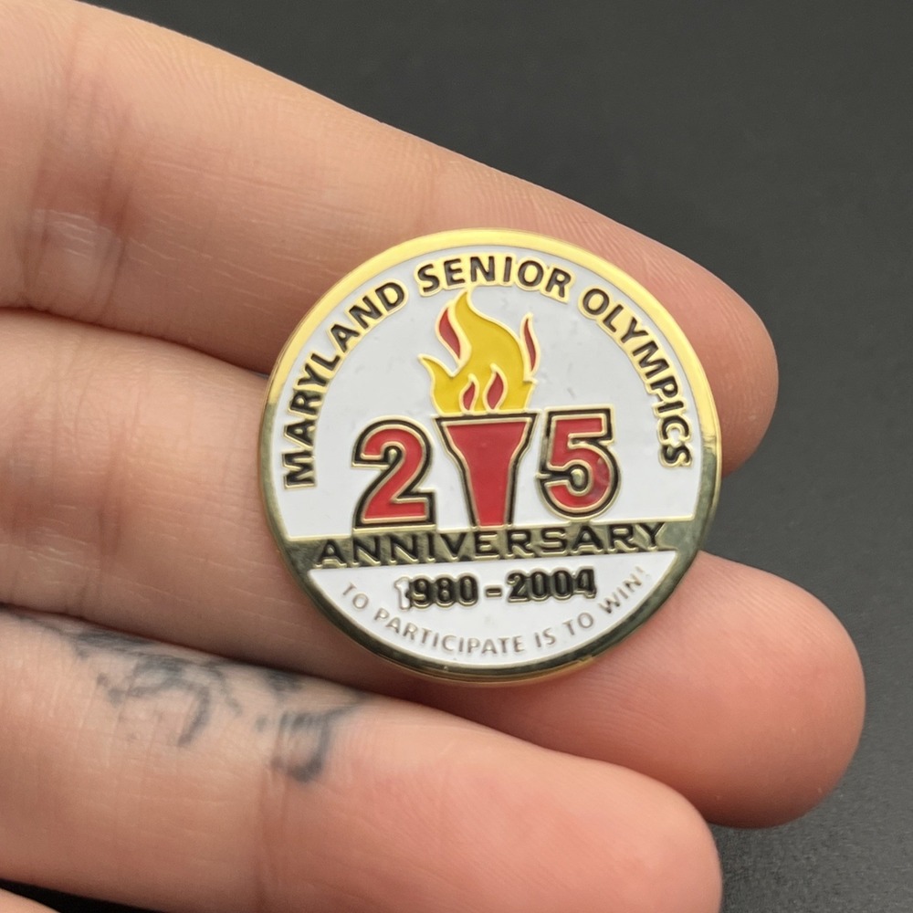 Maryland Senior Olympics 25th Anniversary Lapel Hat Pin